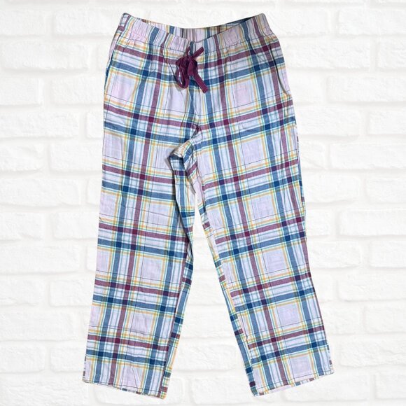 NWT Joyspun Women’s Pajama Set Soft Cotton Tee & Plaid Flannel Pants Medium Gift - Picture 2 of 6